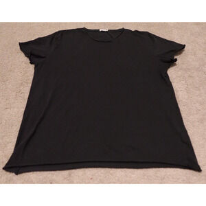 Flippa K Women Medium T-Shirt Cotton Rolled Hem Crew‎ Neck Short Sleeve Black